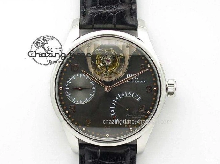 MIROTIME 0403 Portuguese Real PR IW500127 RG ZF 1:1 Best Edition Grey Red Dial On Brown Leather Strap A52010 V AllSeason 7331